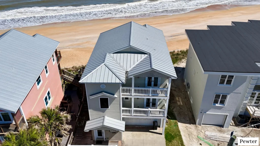 Standing-seam metal roof by AK Certified Roofing.