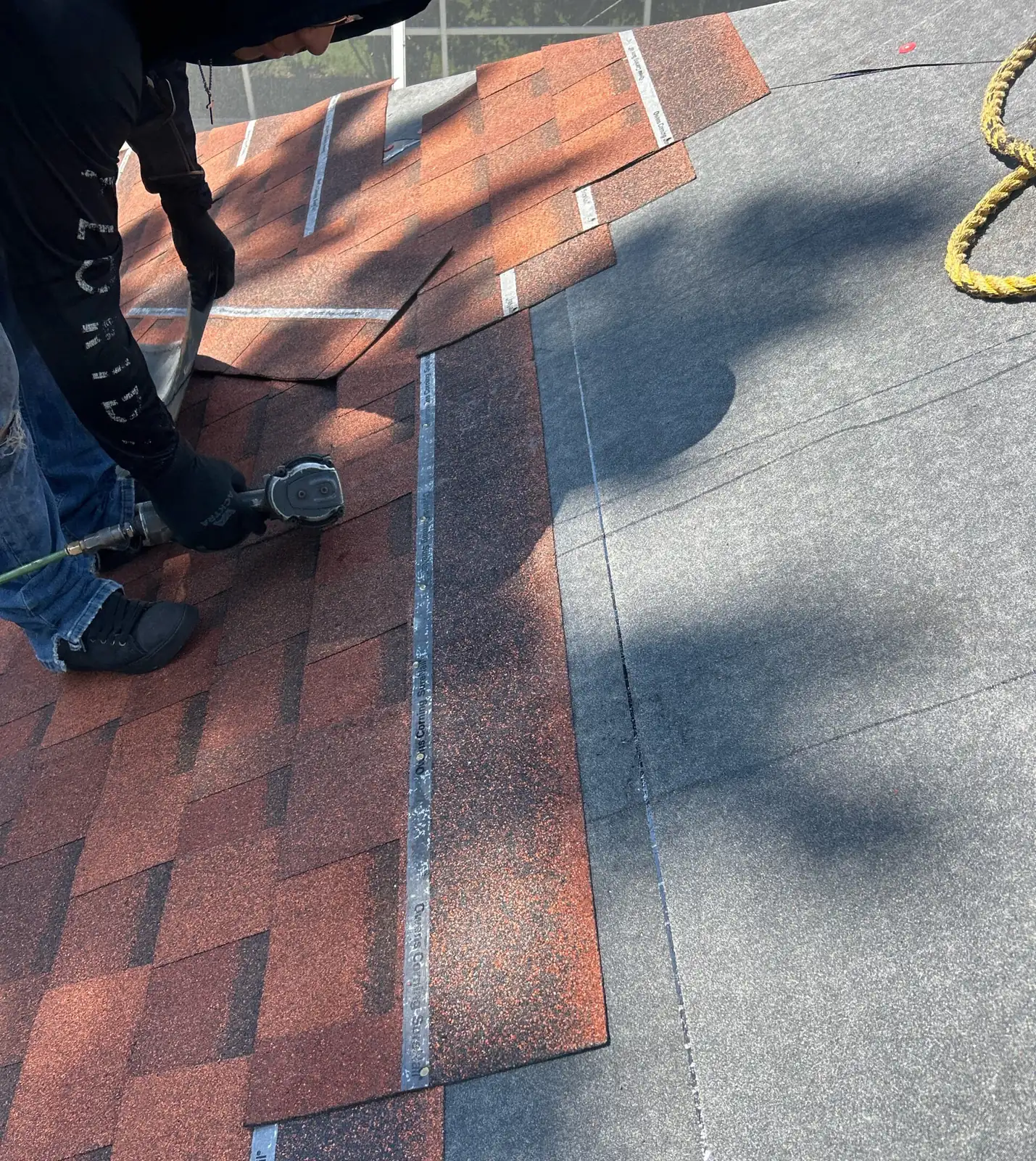 Shingle roof installation over peel-and-stick underlayment