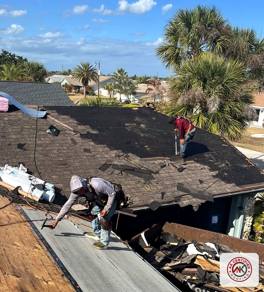 Palm Coast shingle roof replacement installation progress