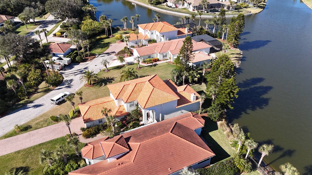 Clay tile roof on a waterfront estate in the La Costa community, Palm Coast